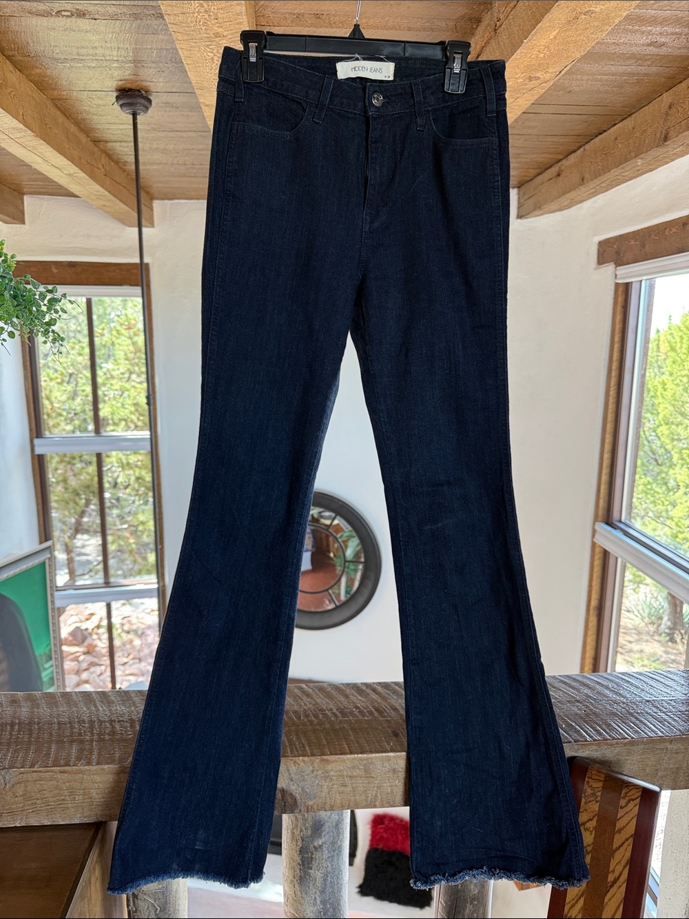 Dark Indigo Flare Jeans — Classic High-Rise Flare
